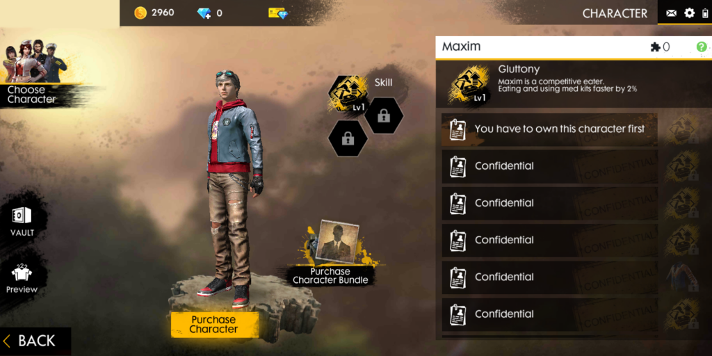 600 hp character in free fire