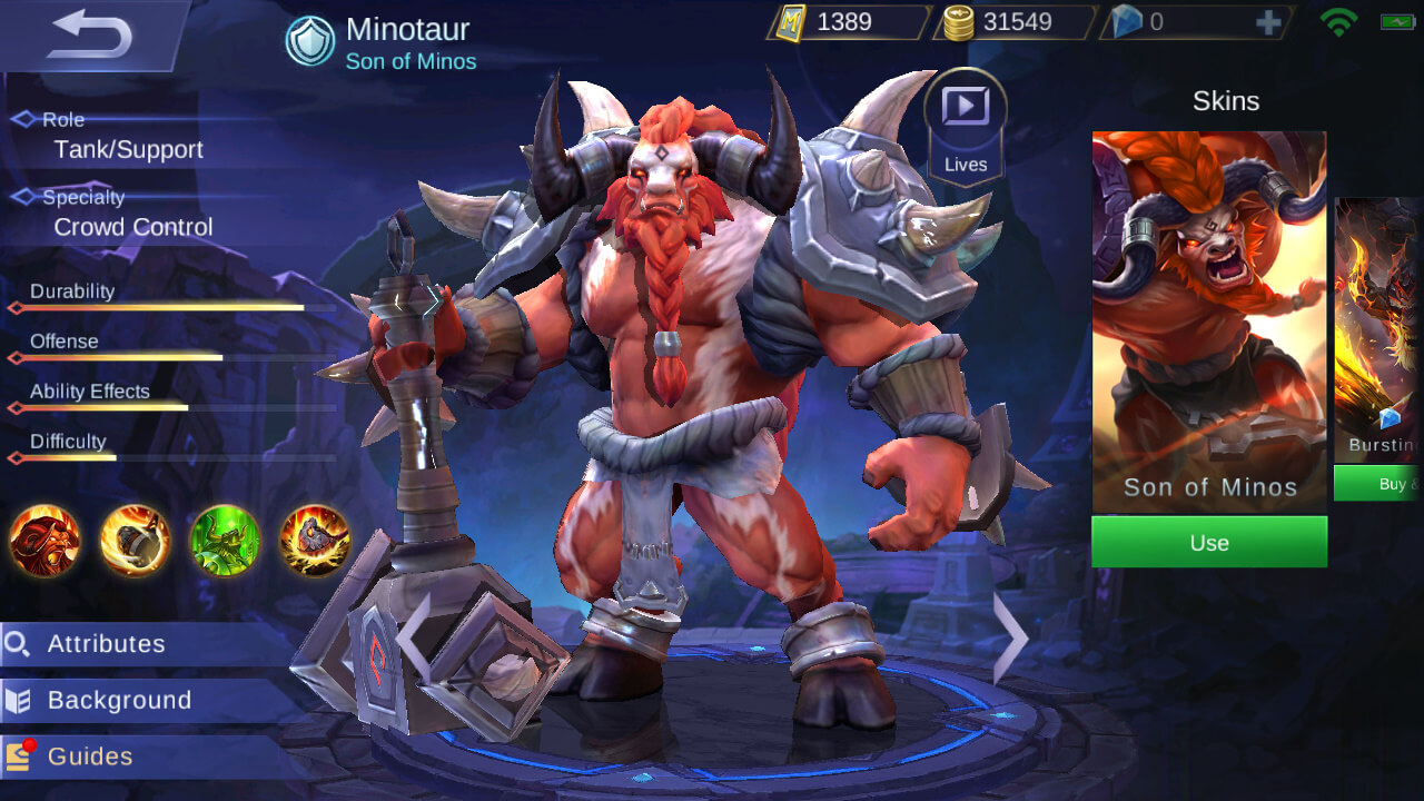 minotaur mobile legend build