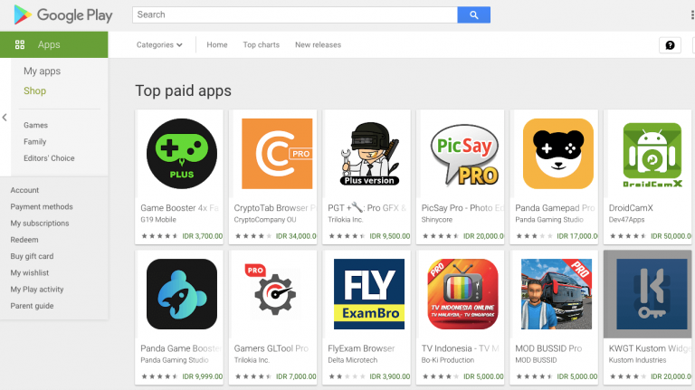 cara beli aplikasi di play store