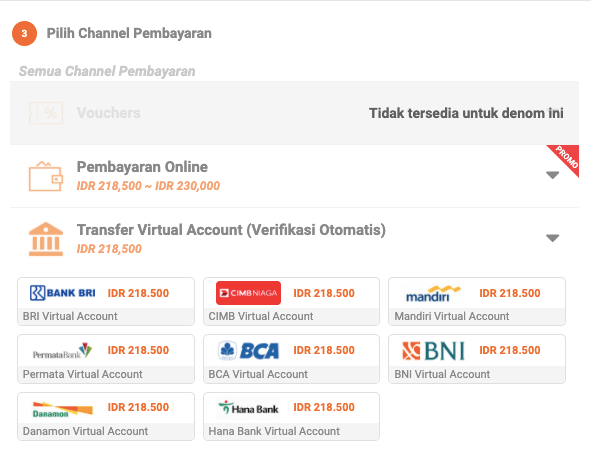 pembayaran melalui transfer bank
