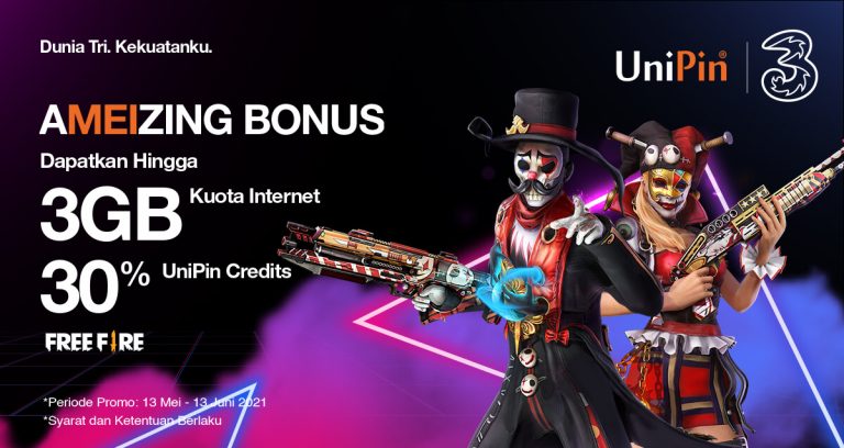 promo top up game pakai tri di UniPin - AMEIZING