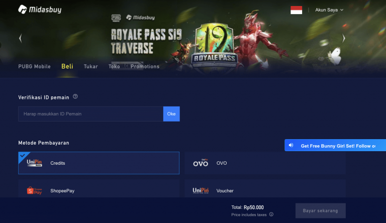 beli UC PUBG pakai pulsa