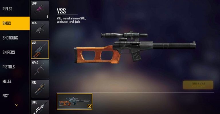vss free fire senjata ff dengan damage tinggi