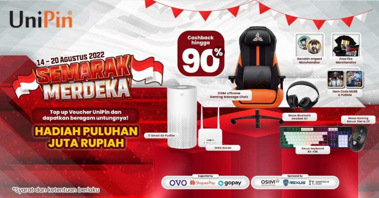 SEMARAK MERDEKA! Dapatkan Hadiah Berlimpah Top Up Voucher UniPin!
