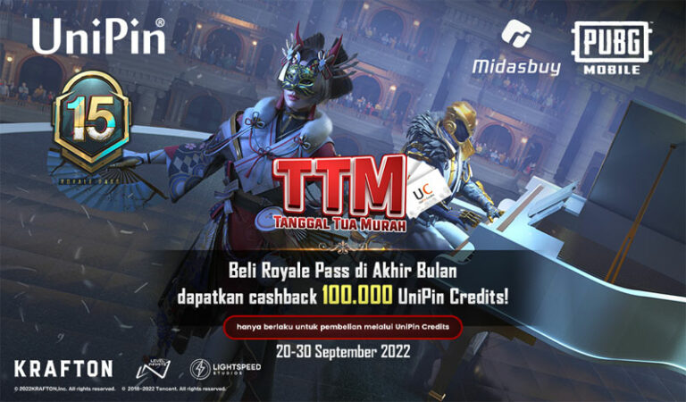 TTM! – Tanggal Tua Murah Saat Beli Royale Pass di Midasbuy #PakeUniPin, Banyak Bonusnya!