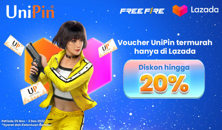 Promo Diskon hingga 20% Voucher UniPin di Lazada
