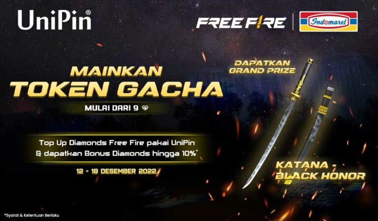 Top Up Diamonds Free Fire di UniPin, Dapatkan Grand Prize Katana Black Honor + Bonus hingga Ribuan Diamonds dari UniPin