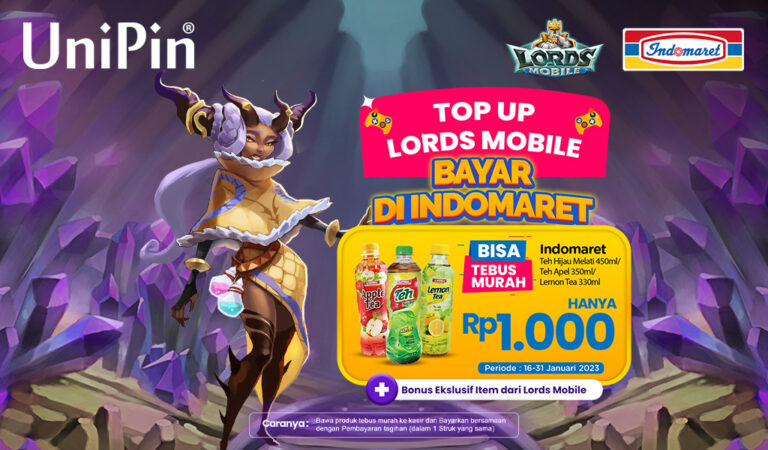 Top Up Lords Mobile, Bisa Tebus Murah Minuman Indomaret Hanya Rp1,000