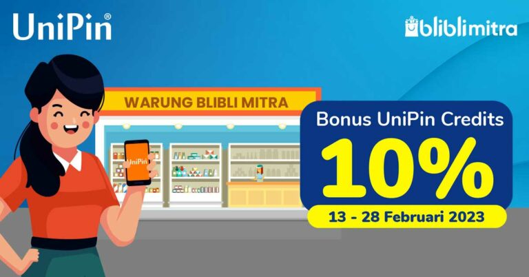 Beli Voucher UniPin di Warung Blibli Mitra, Bonus UniPin Credits 10%