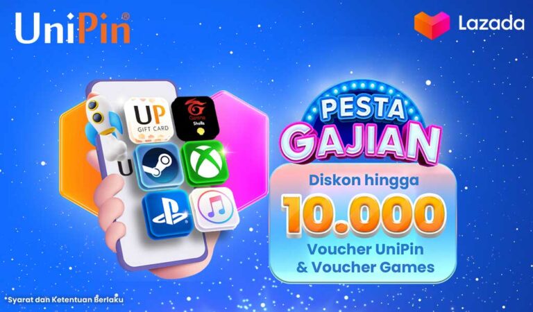 Promo Diskon Hingga Rp 10.000 Voucher UniPin dan Voucher Games di Pesta Gajian Lazada Maret 2023