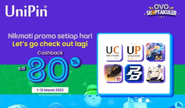 Rayakan Shoptakuler OVO di UniPin Cashback 80% OVO Points