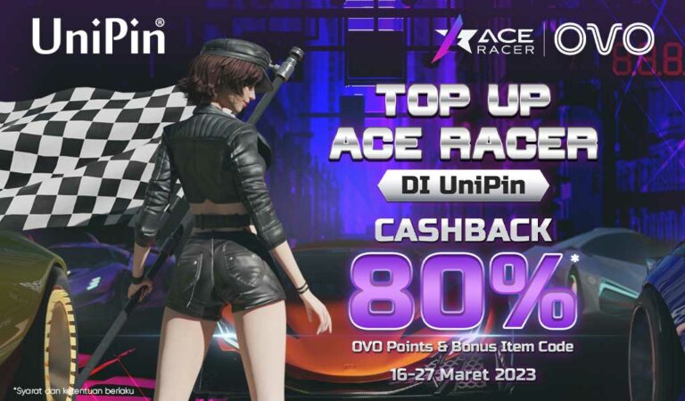 Top Up Tokens Ace Racer Pakai OVO di UniPin Cashback 80% OVO Points & Bonus Item Code