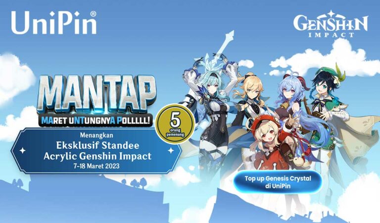 Top Up Genesis Crystal di UniPin & Menangkan Standee Acrylic Genshin Impact Eksklusif