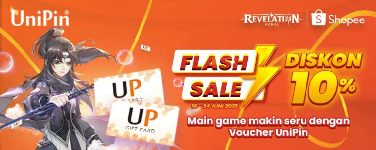 Diskon 10% Voucher UniPin di Flash Sale Juni Shopee 2023
