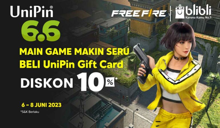 Promo Diskon 10rb Voucher UniPin di 6.6 Double Date Blibli 2023