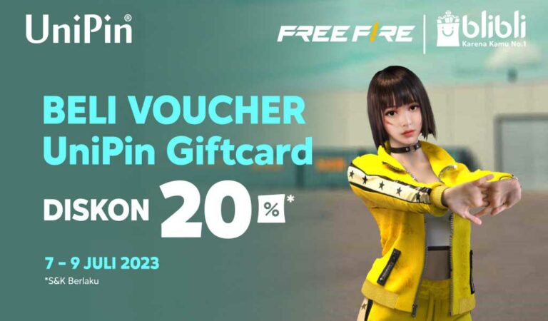 Promo Diskon 20% Voucher UniPin di 7.7 Double Date Blibli 2023