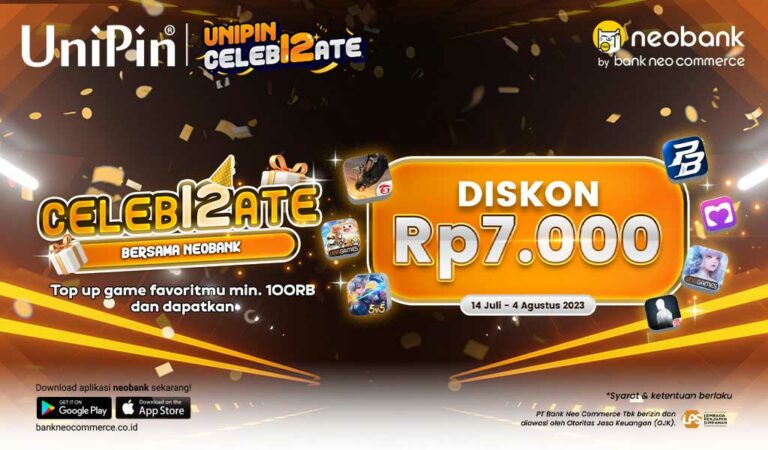 UniPin Celeb12ate Bersama neobank - Dapatkan Diskon & Bonus Menarik Lainnya