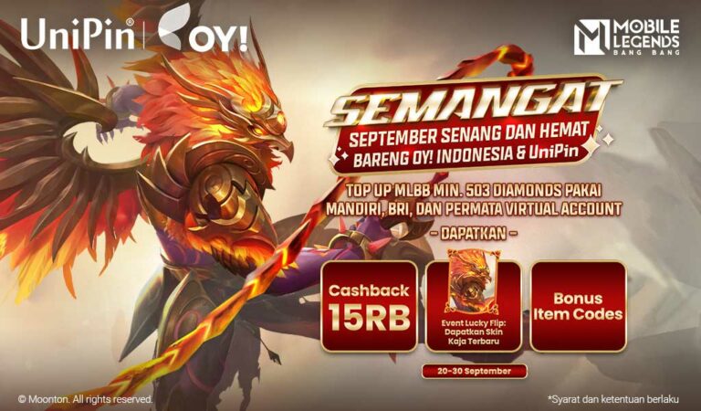 Semangat September OY! Indonesia Top Up MLBB, Dapat Cashback 15rb & Skin Kaja