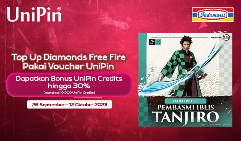 Top Up Diamonds Free Fire, Dapatkan Tanjiro Bundle Mulai dari 9 Diamonds + Bonus hingga 30% UniPin Credits