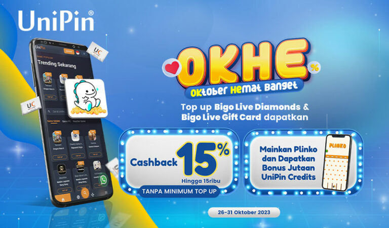 Top Up Bigo Live Paling Untung Cuma di UniPin – Dapetin Cashback 15%