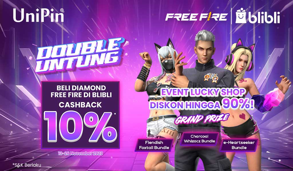 Beli Diamond Free Fire di Blibli Cashback 10% UniPin Beli Diamond Free Fire di Blibli Cashback 10% UniPin
