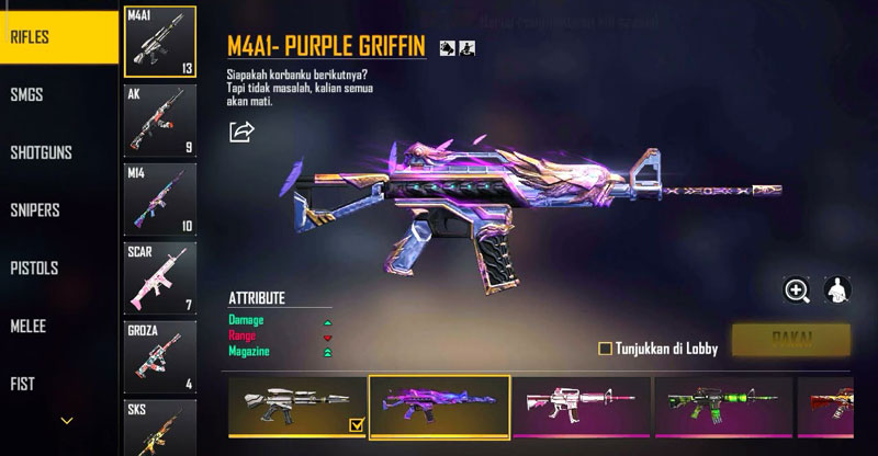 Cara Mendapatkan Skin M4A1 Griffin FF dengan Cepat