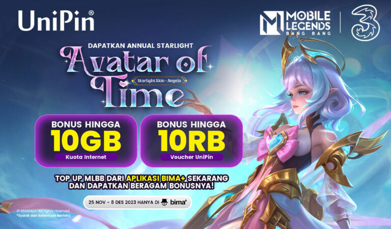 Dapatkan Starlight Skin Angela dan Bonus Lainnya dari Tri bima+!