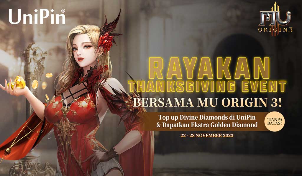 Thanksgiving MU ORIGIN 3: Top Up Diamond, Dapat Golden Extra Tanpa Batas