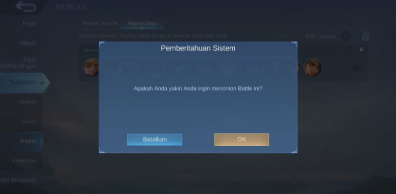 Gampang Banget, Cara Melihat Replay ML