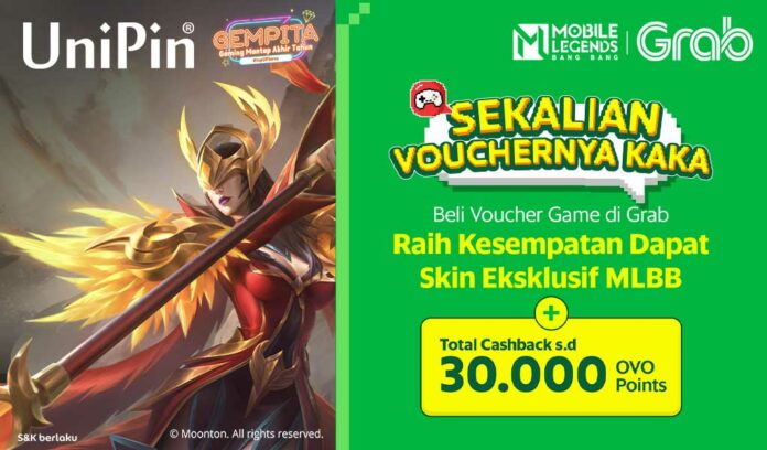 Beli Voucher Game di Grab, Dapat Skin MLBB & Cashback 30RB!