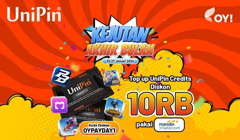 Kejutan OY! Indonesia X UniPin - Top Up UC Pakai Mandiri VA Diskon 10Ribu!