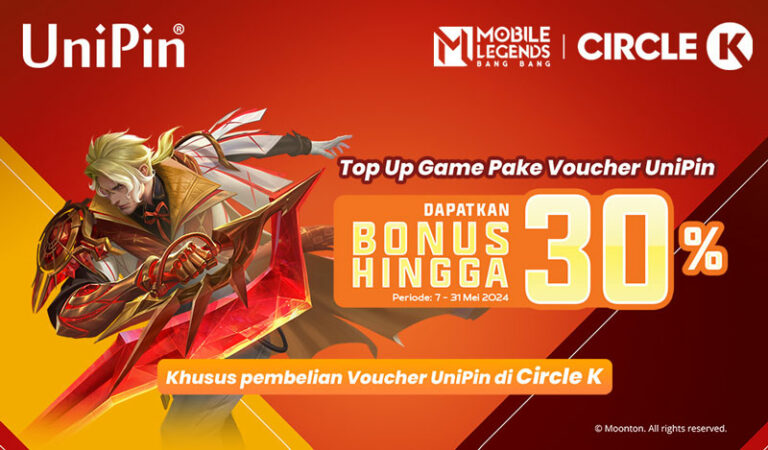 Top Up Game Apapun dan Beli Voucher UniPin di Circle K, Dapat Bonus 30%
