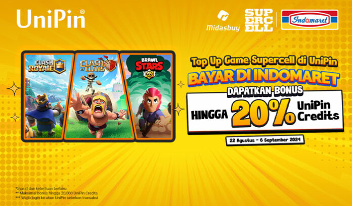 Top-Up-Game-Supercell-di-UniPin-dan-Bayar-di-Indomaret,-Dapatkan-Bonus-hingga-20%-UniPin-Credits