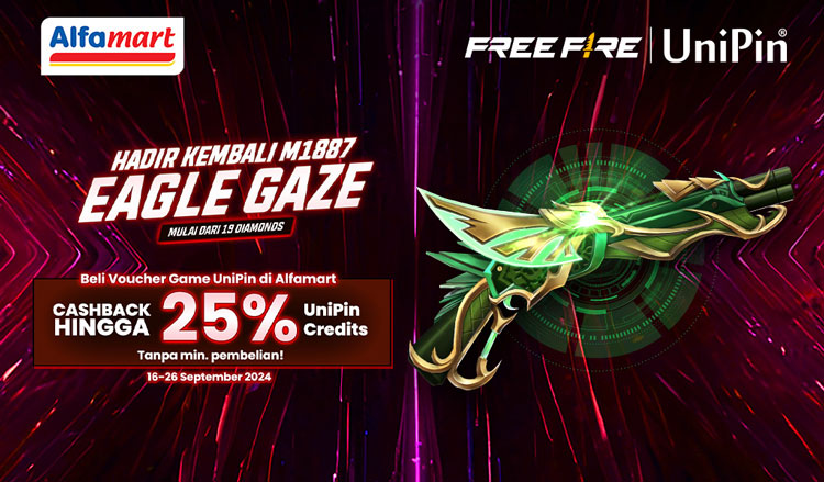 M1887-EAGLE-GLAZE-Mulai-dari-19-Diamonds-–-Top-Up-FF-Pakai-Voucher-UniPin-dari-Alfamart-CASHBACK-hingga-25%-UniPin-Credits!