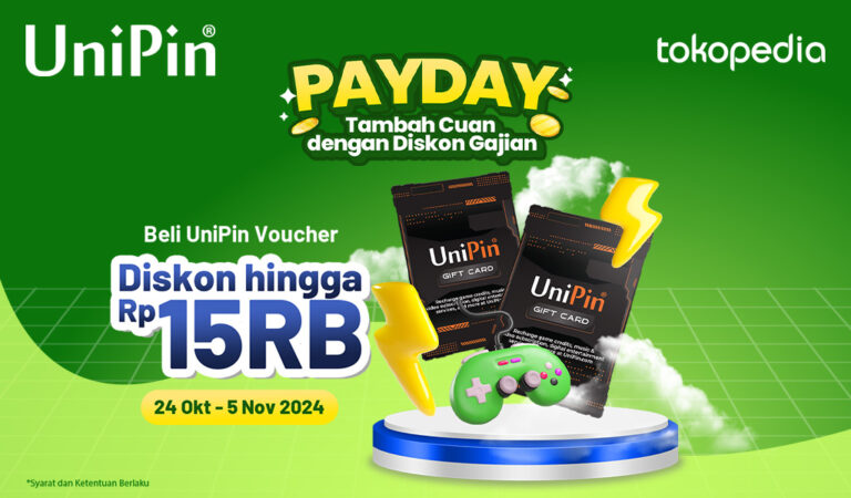 Beli UniPin Voucher Tambah Cuan dengan Diskon Gajian di Tokopedia!