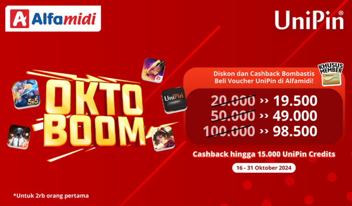 DISKON dan CASHBACK Bombastis Beli Voucher UniPin di Alfamidi Selama Bulan Oktober!