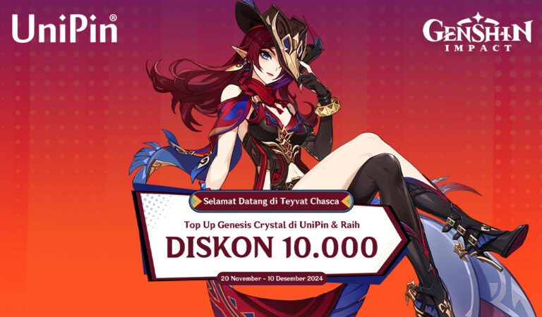 Selamat Datang di Teyvat Chasca! Top Up Genesis Crystal di UniPin & Raih Diskon 10.000