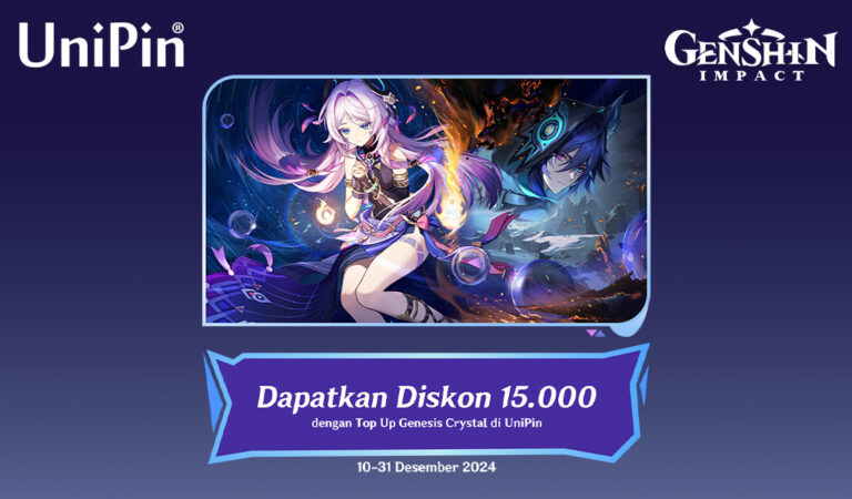 [Genshin Impact] Dapatkan Diskon 15.000 dengan Top Up Genesis Crystal di UniPin