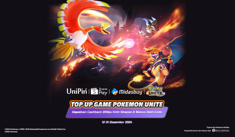 Top up Aeos Gems Pokemon Unite di UniPin Pakai ShopeePay Cashback 8Ribu Koin Shopee!