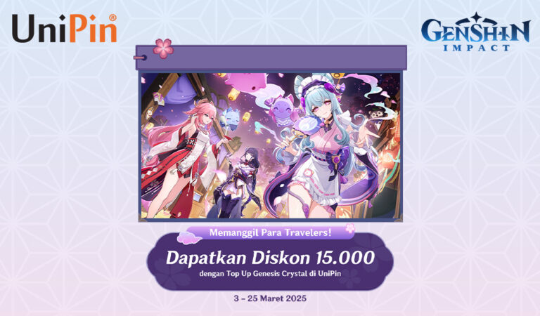 [Genshin Impact] Dapatkan Diskon 15.000 dengan Top Up Genesis Crystal di UniPin