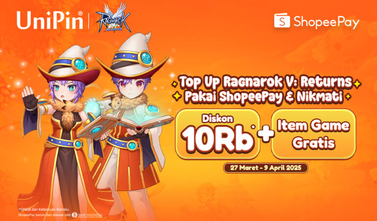Ragnarok V Returns! Top up Ruby via ShopeePay, diskon 10K + bonus item!