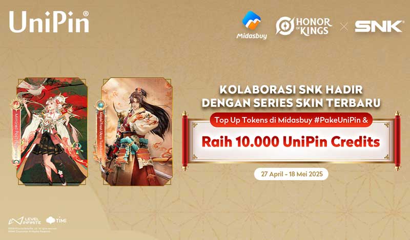 [Kolaborasi SNK] Top Up Honor of Kings di Midasbuy #PakeUniPin, Ada10K UC