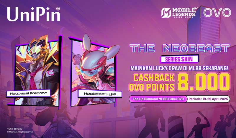 Miliki Skin Seri Neobeast! Top Up MLBB Pakai OVO Cashback 8Rb OVO Points