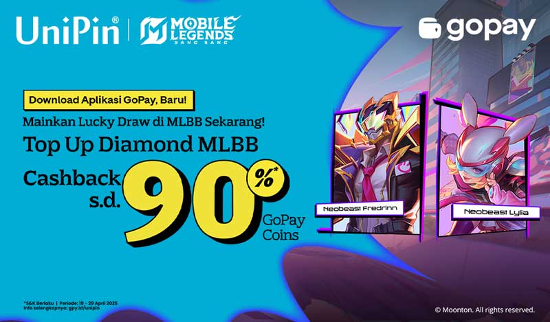 Skin Seri Neobeast: Top Up ML Pakai GoPay, Cashback hingga 12K GoPay Coins