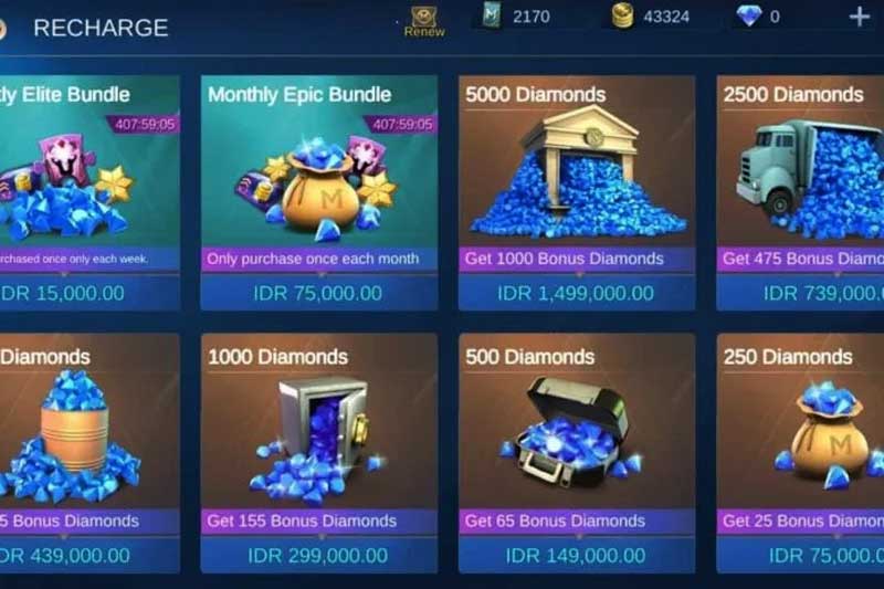 Top Up ML 1 Diamond Pakai Pulsa di UniPin
