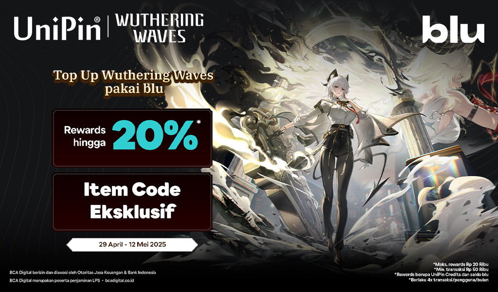 Top Up Wuthering Waves Pakai blu Dapatkan Rewards Hingga 20% dan Item Code!