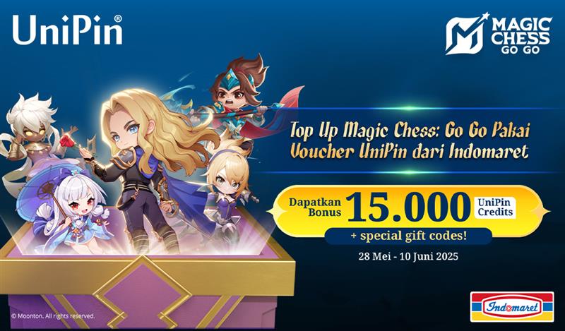 Beli Voucher UniPin di Indomaret Bonus 15rb UC & Special Gift Codes Magic Chess: Go Go!!