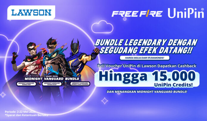 Beli Voucher UniPin di Lawson, Dapatkan Cashback 15rb dan Bundle Legendary dengan Segudang Efek Datang!!