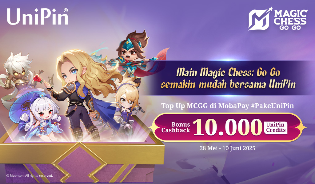 Magic Chess: Go Go Hadir! Top Up via MobaPay, Bonus 10.000 UC