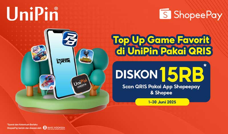 Top Up Game Favorit Pakai QRIS Dapatkan Diskon 15Ribu dari ShopeePay